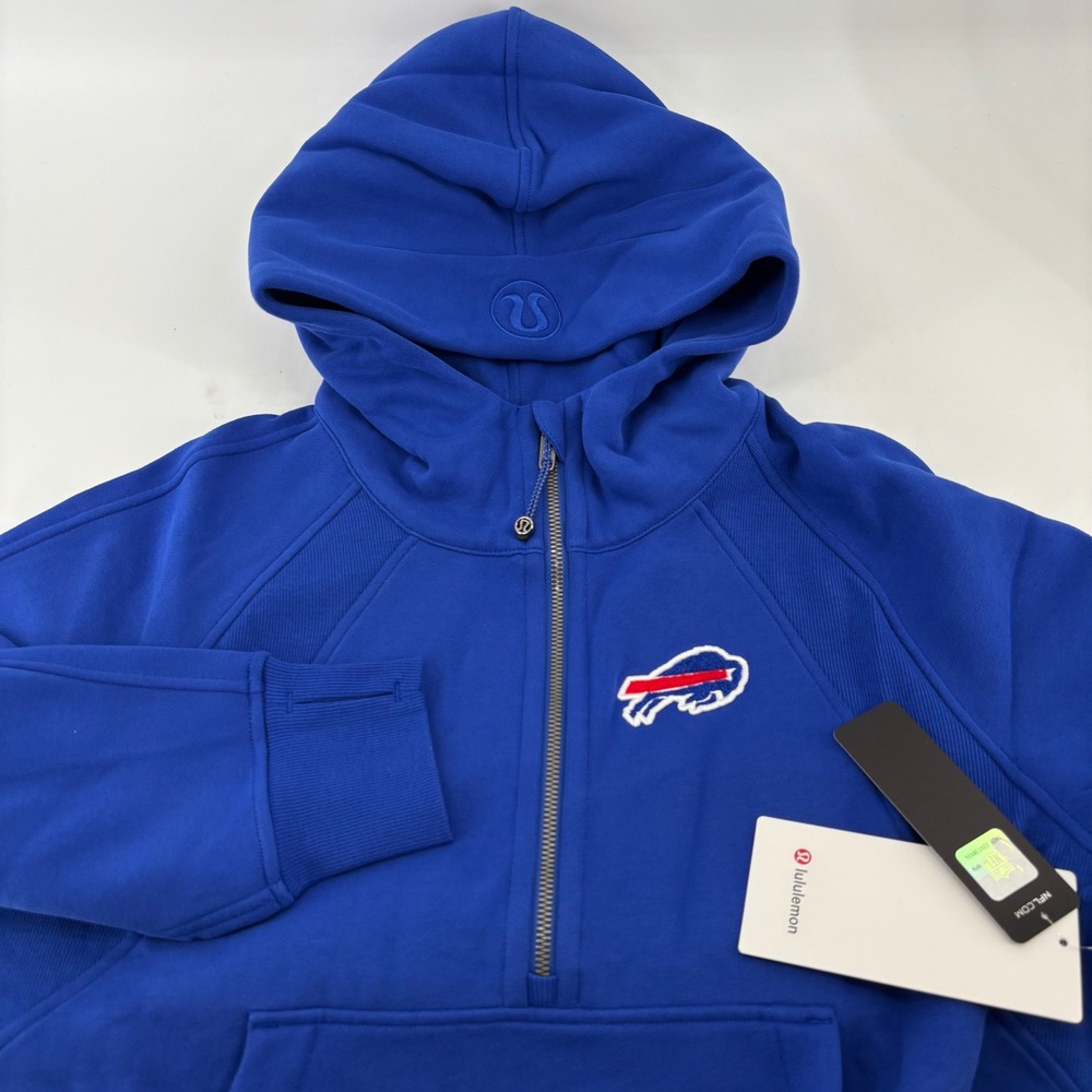 Lululemon Scuba Half Zip Hoodie Womens M/L Blue Buffalo Bills NFL NWT New